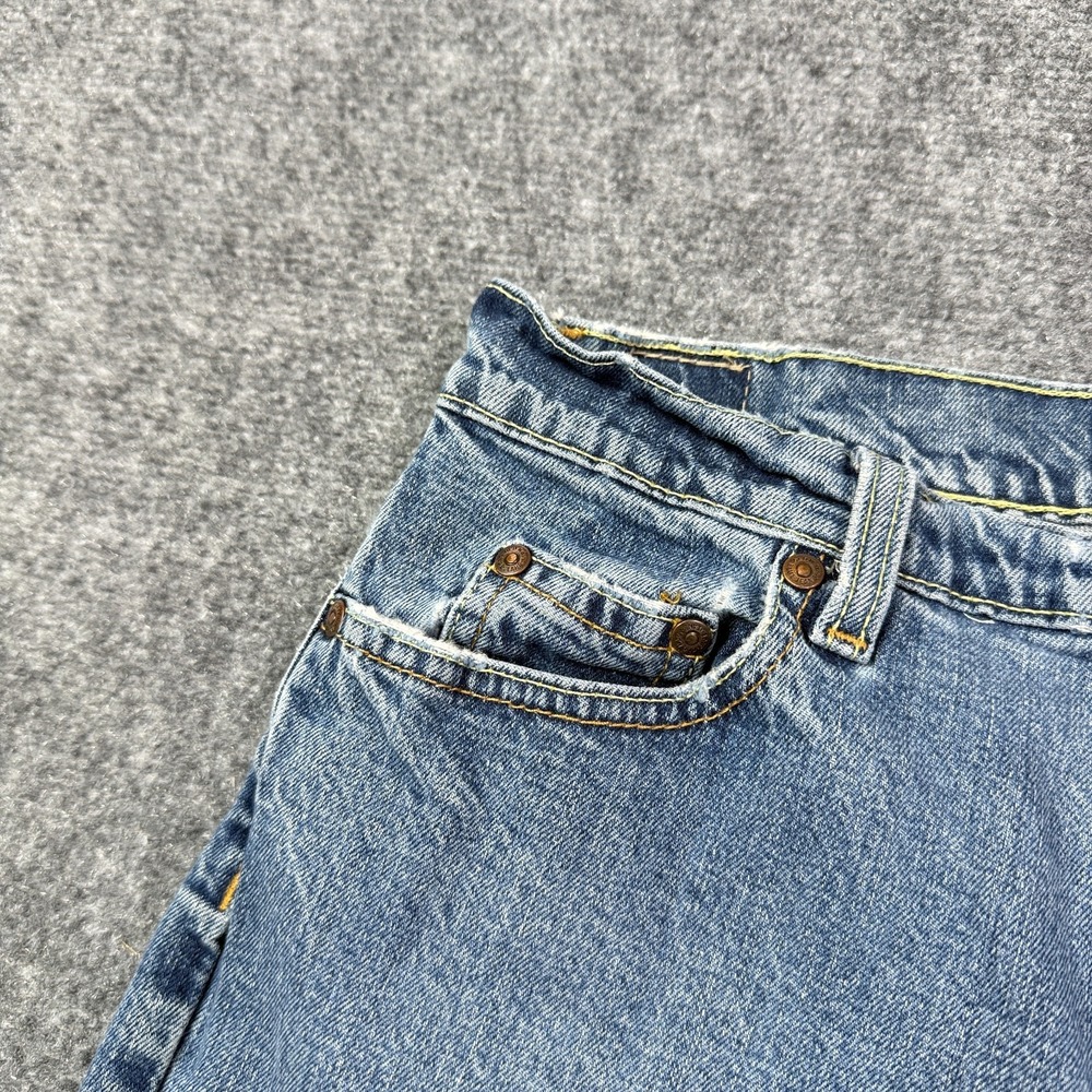 Vintage Old Navy Bootcut Jeans Sz 8 Mid Rise Stretch Below Waist Distressed Y2K - Picture 6 of 16
